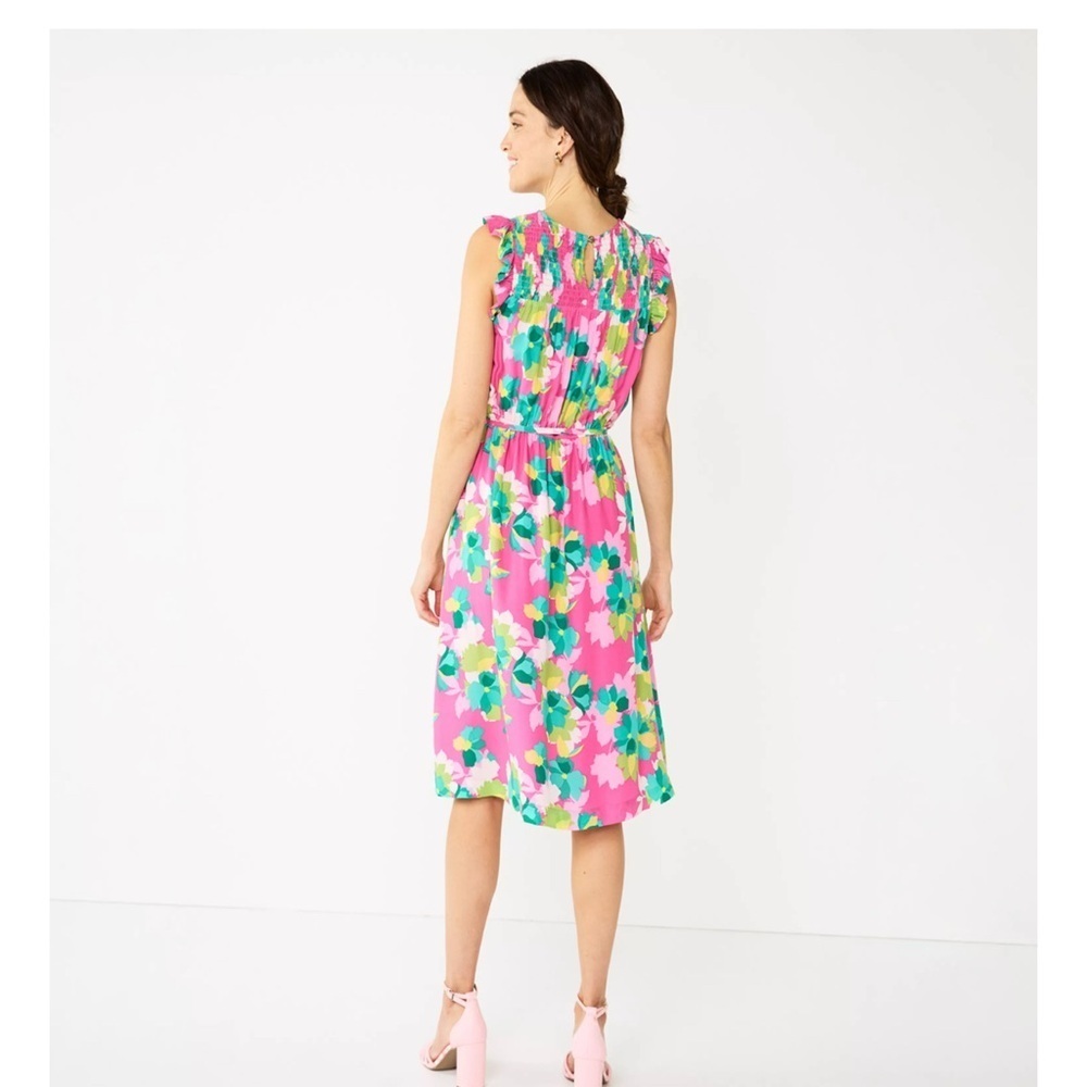 Draper James Pink and Green Midi Dress - Picture 2 of 10